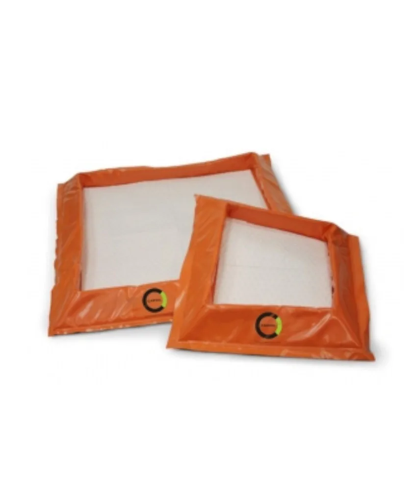 Vasca di raccolta 100% polietilene, ricoperta in PVC - ideale per manutenzioni - ripiegabile