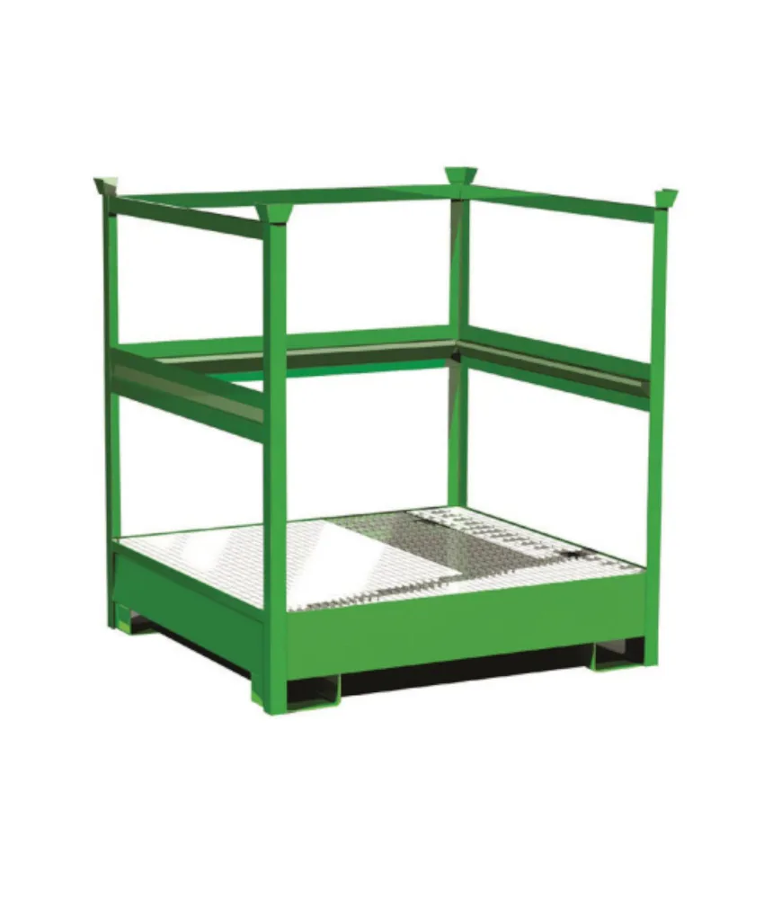 Vasca di raccolta con intalaiatura di sostegno, volume di raccolta 330 lt - dimensioni: 1350x1260xh1430 mm