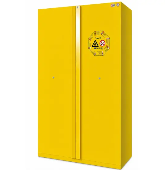 Armadio ignifugo giallo a 2 porte per prodotti infiammabili  Fire MY11