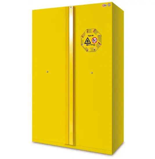 Armadio ignifugo giallo a 2 porte per prodotti infiammabili  Fire MY11