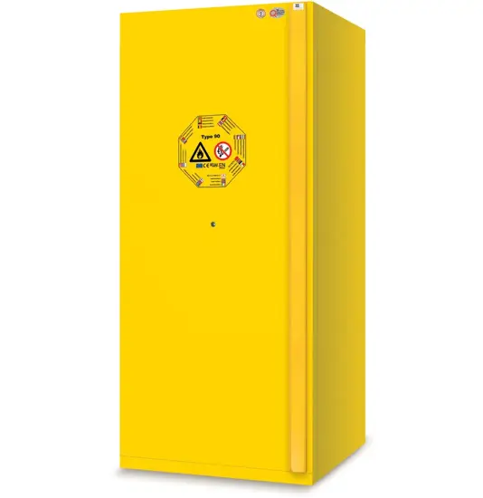 Armadio per liquidi infiammabili giallo con una porta  Big Fire MY11Y