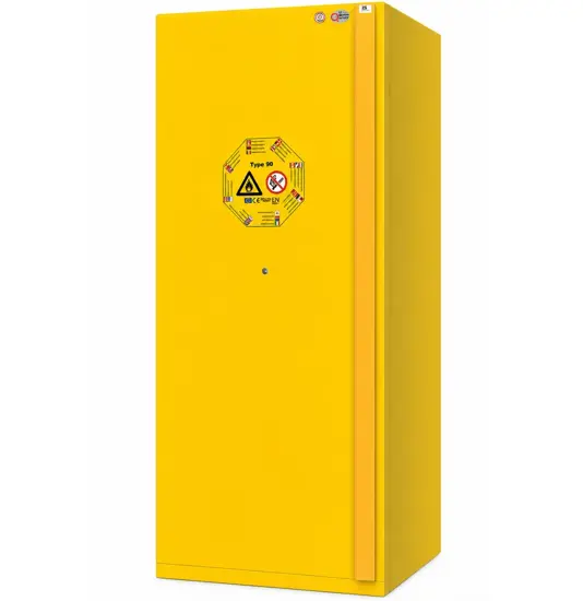 Armadio per liquidi infiammabili giallo con una porta  Big Fire MY11Y