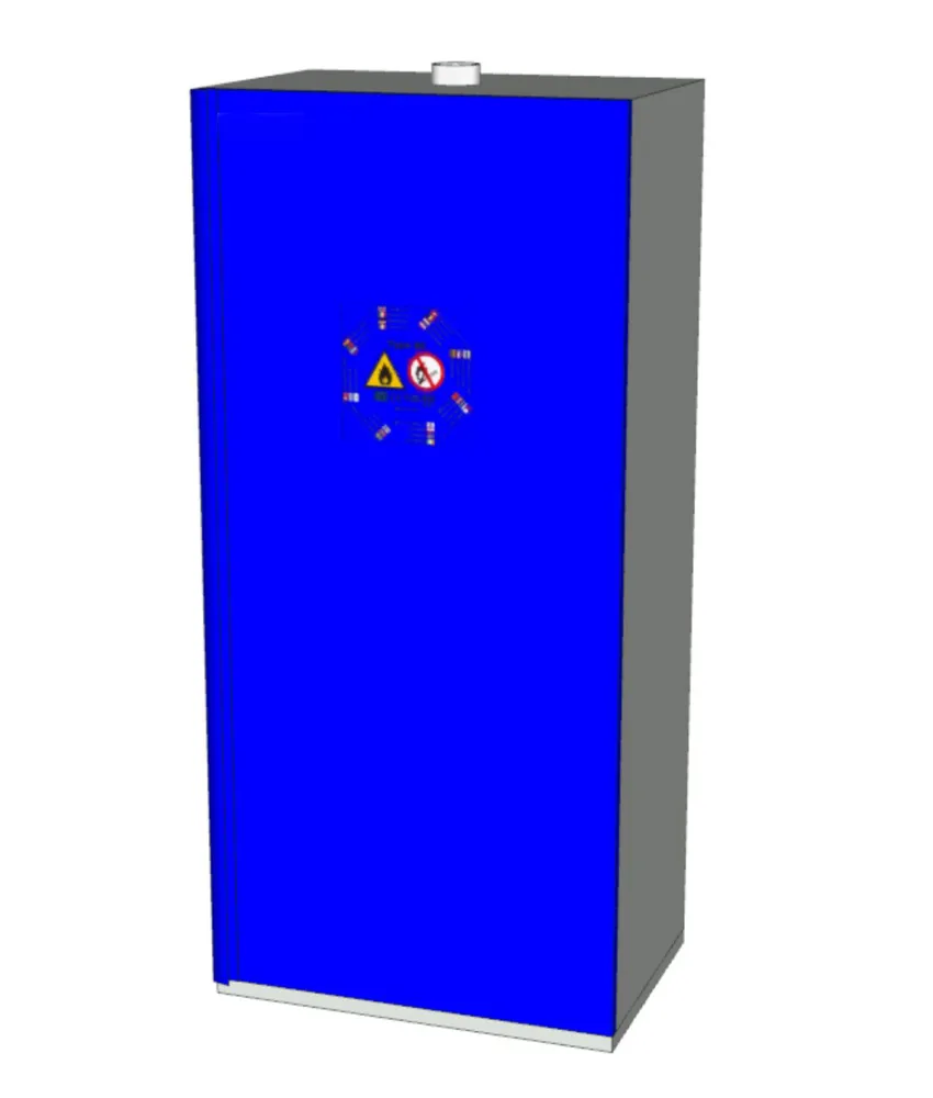 Armadio per stoccaggio batterie a litio, dimensioni: Esterne 895x600x1950h mm - in lamiera di acciaio