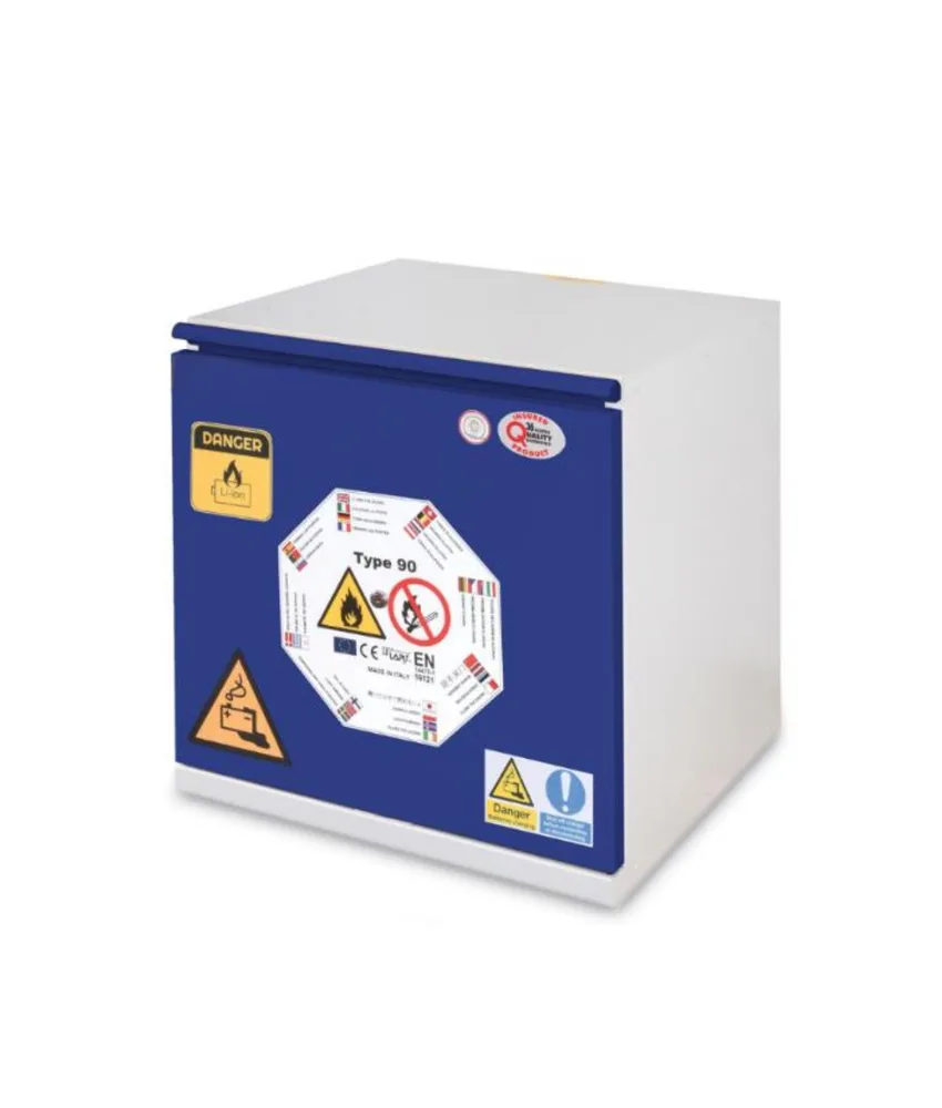 Armadio per stoccaggio batterie al litio, dimensioni: Esterne 595x520x720h mm - in lamiera di acciaio elettro zincata