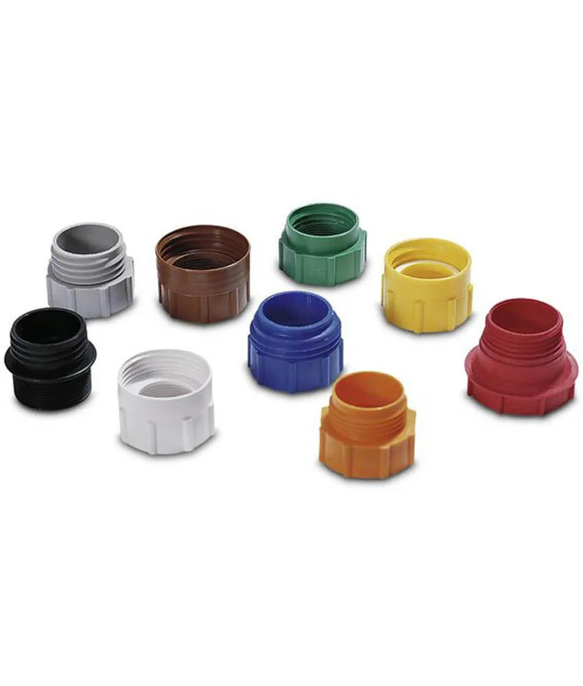 Set di 9 adattatori per fusti, in plastica per fusti, taniche, rubinetti e pompe - vari colori