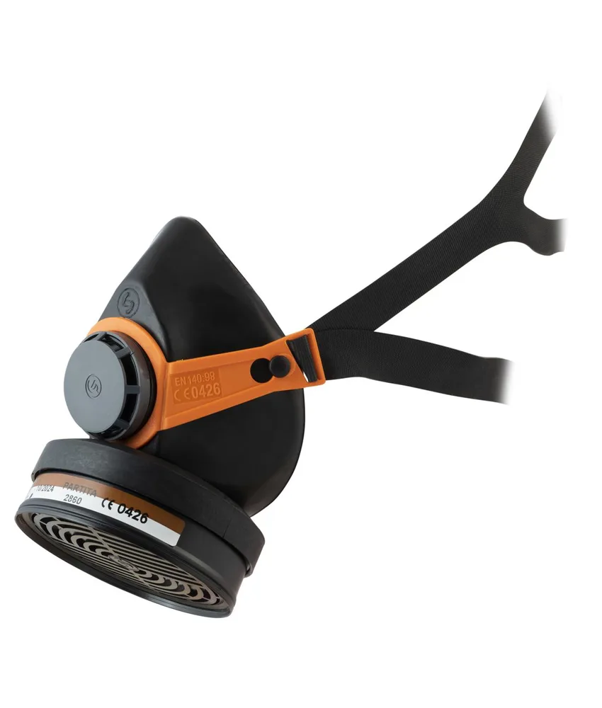 Semimaschera con respiratore DPI Sèkur Polimask 230 A1P1, in EPDM - per verniciatura a spruzzo e giardinaggio