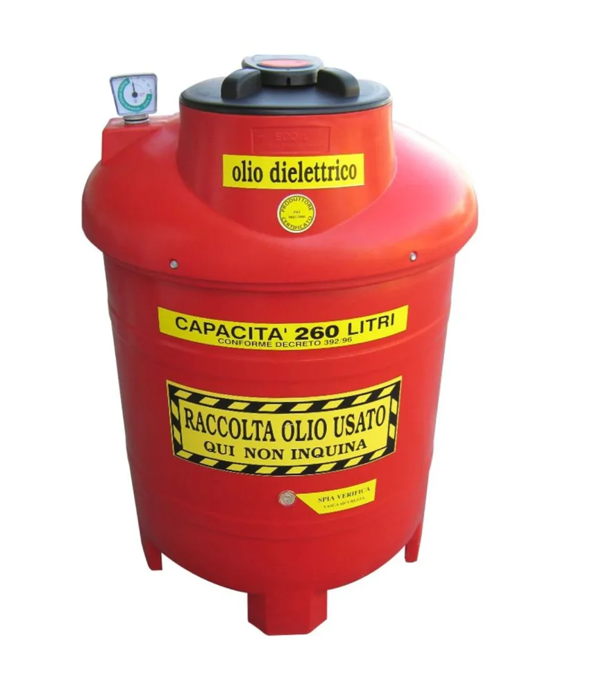 Contenitore per raccolta olio dielettrico ECOIL DUPLEX DIELETTRICO, con vasca di sicurezza incorporata - dotati di cestello filtro asportabile