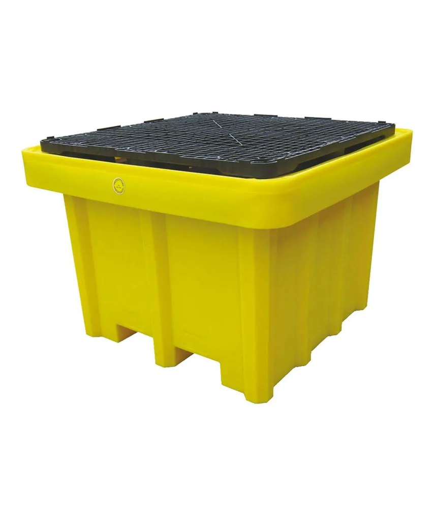 Vasca di raccolta P1000, in polietilene - capacità 1050 litri - colore giallo