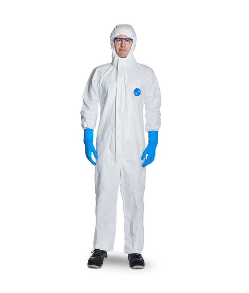 100 pezzi tute anti radiazioni Tyvek 500 Xpert, Cappuccio integrato - 3 pezzi - cuciture rinforzate nella parte frontale