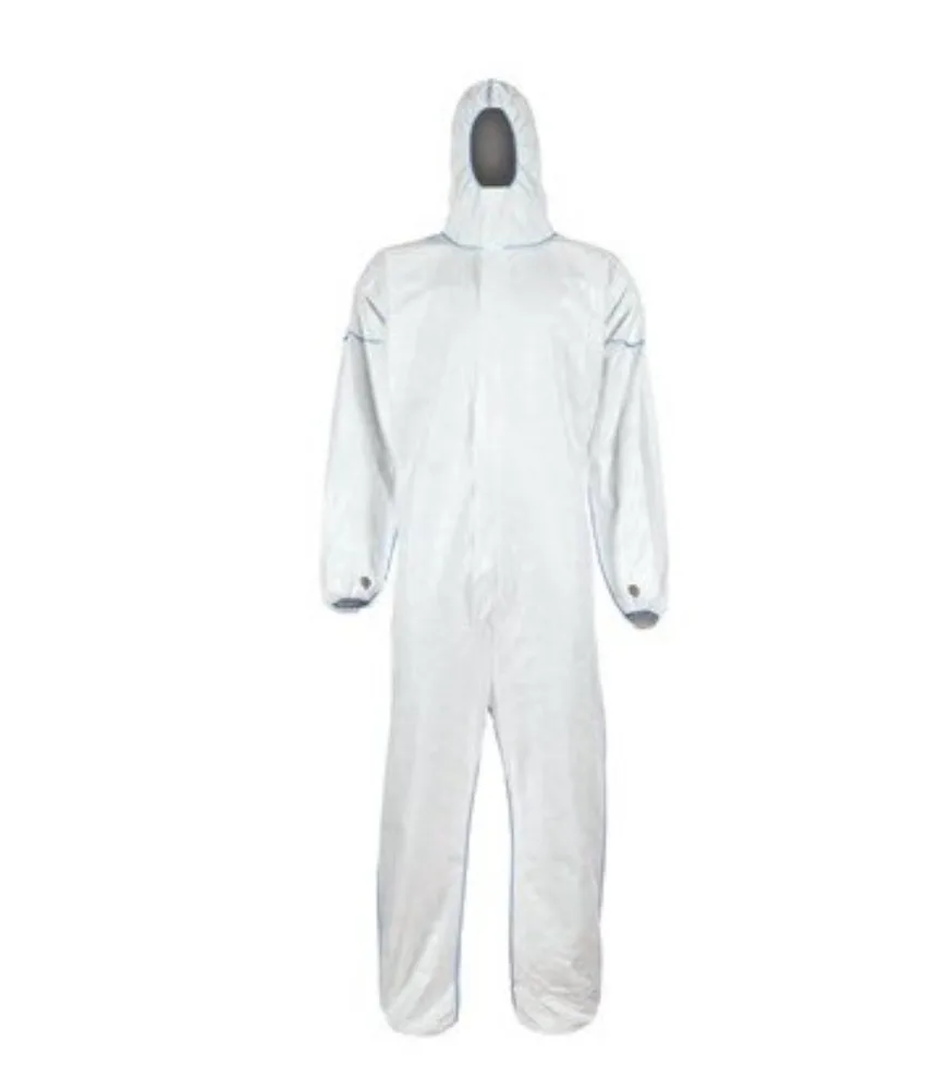 50 pezzi tute da lavoro monouso Shield Dual, Elasticizzate - protezione chimica e biologica - con cappuccio