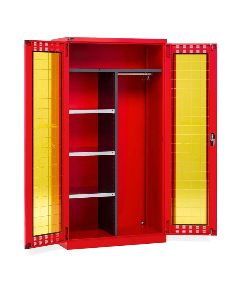 Armadio antincendio Fami Perfom 14033, 3 ripiani fessurati - 2 ante con lastre frangibili - 1023x5,5x h2000 cm