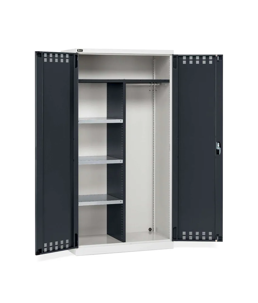 Armadio metallico ad ante a battente Fami Perfom 14010, Dimensioni: 102,3 x 55,5 x H 200 cm - divisorio centrale e tubo appendiabiti inclusi