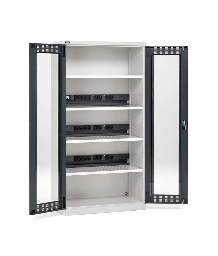 Armadio ufficio Fami Perfom 14037, Dimensioni: 102 x 55 x H 200 cm - canalette elettriche per prese multiple