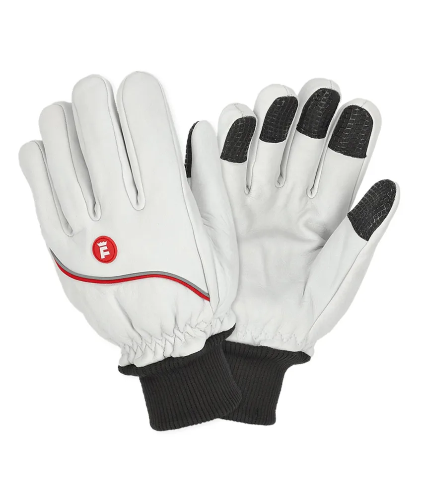 Guanti da freezer Fortdress POLAR BEAR, guanti in pelle con fodera in pile - rinforzo con presa in silicone sulle punte delle dita