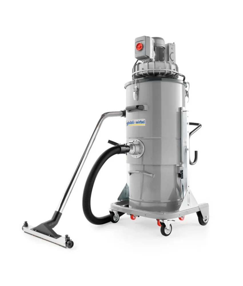 Aspiratore per solidi carrellato con trifase Ghibli & Wirbel InDust 60 TP, portata nominale W 2200 - capacità 60 litri - potente e silenzioso