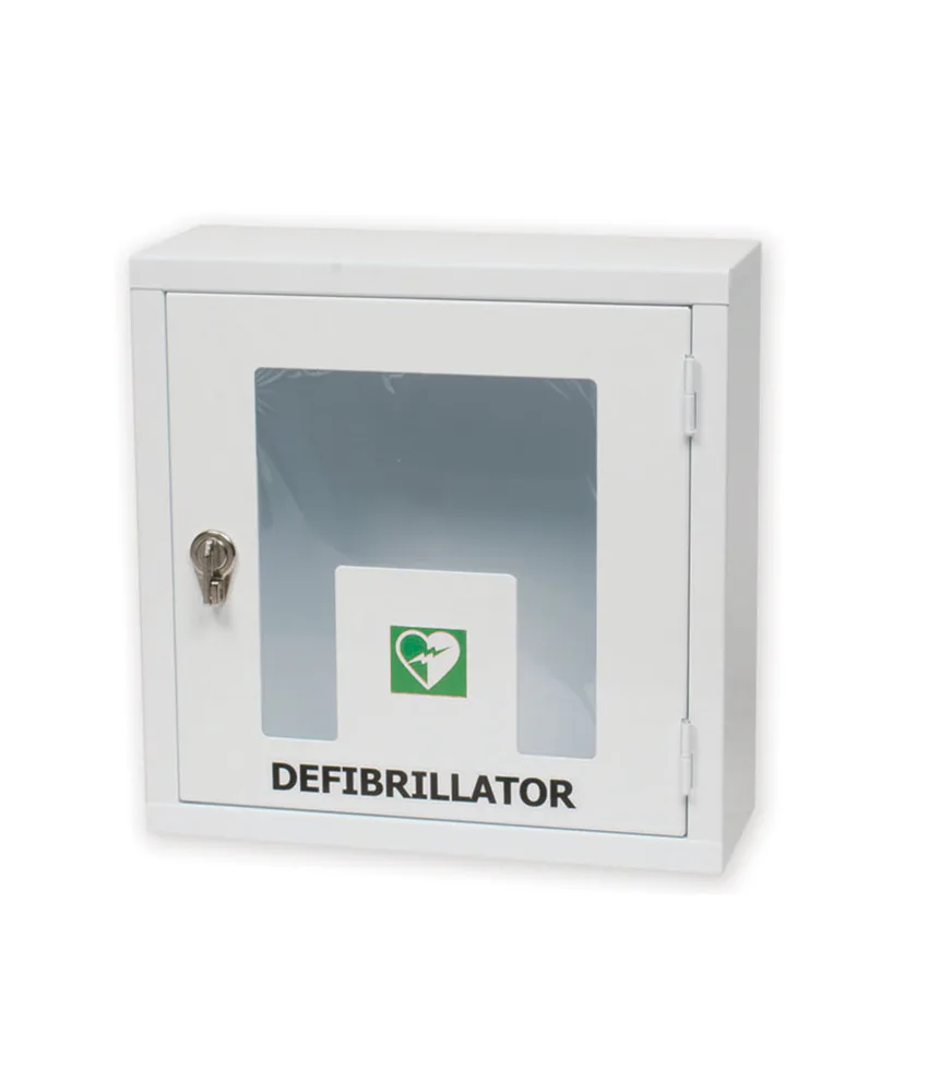Armadietto per defibrillatori, da interno - dim. esterne: 42,5x18xh 42,5 cm