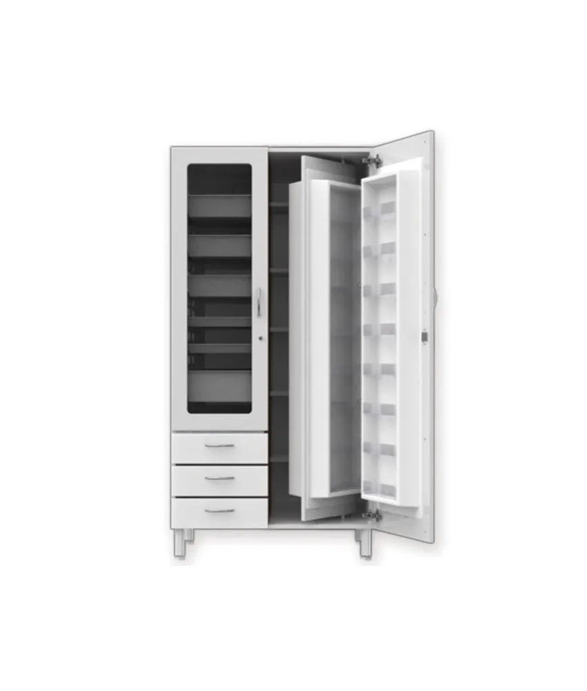 Armadio portafarmaci Combo, 96x66xh 195 cm - 1 ripiano e 3 cassetti dall'altro