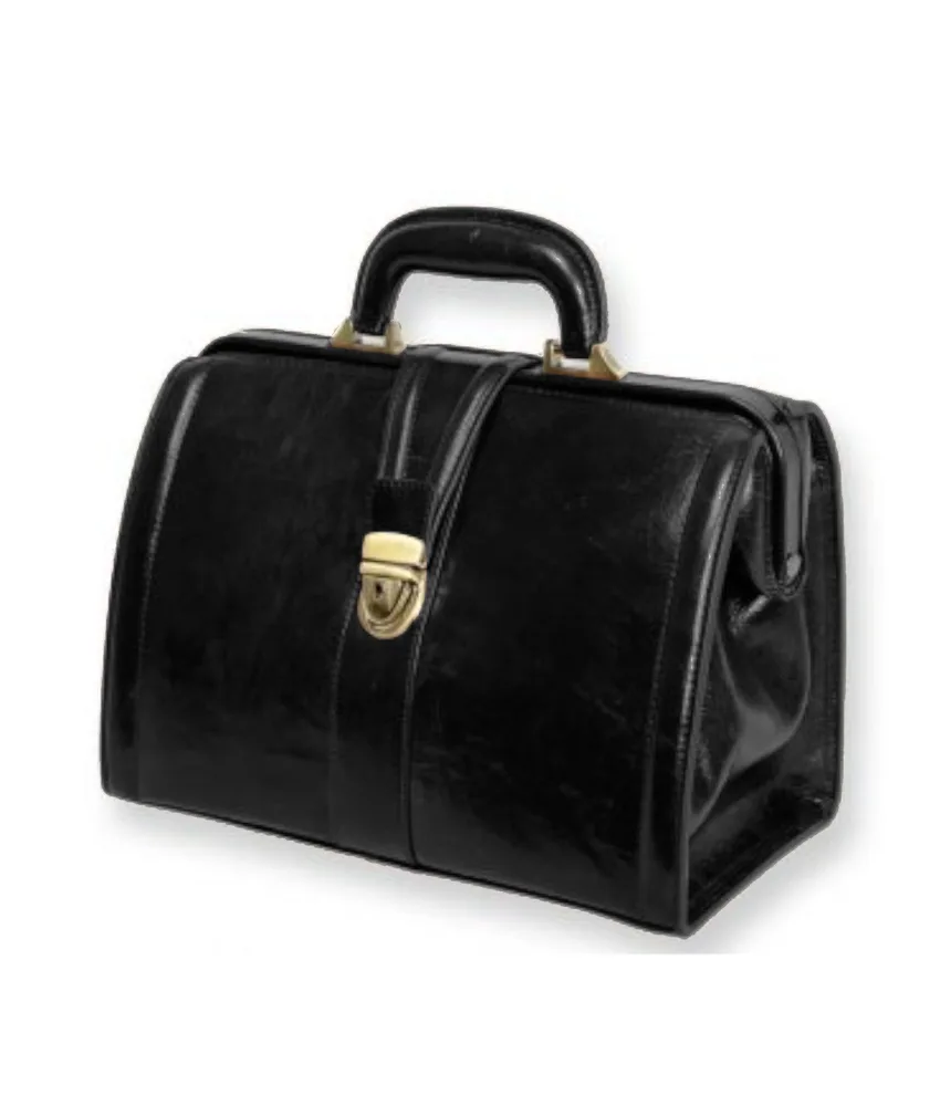Borsa in pelle, misure esterne: 34x18xh 22 cm - serratura Tuc brunita