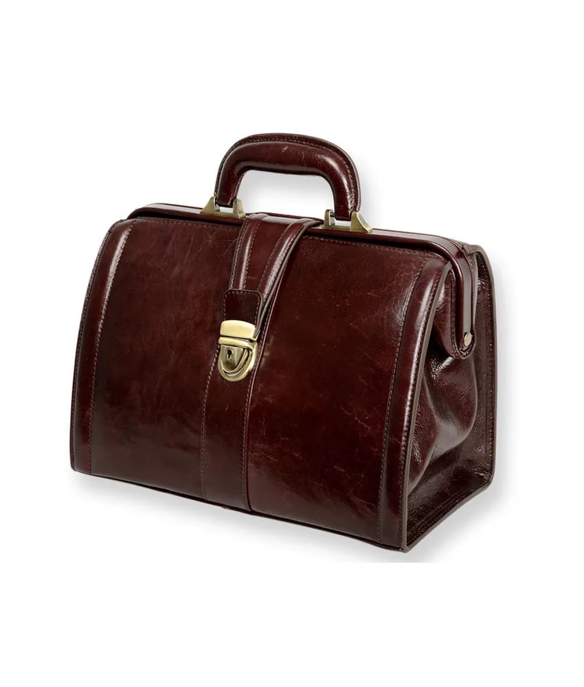Borsa in pelle, misure esterne: 34x18xh 22 cm - serratura Tuc brunita