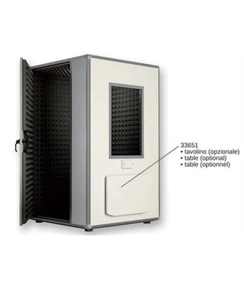 Cabine audiometriche Pro 30, l'altezza comprende il sistema di ventilazione (27 cm)