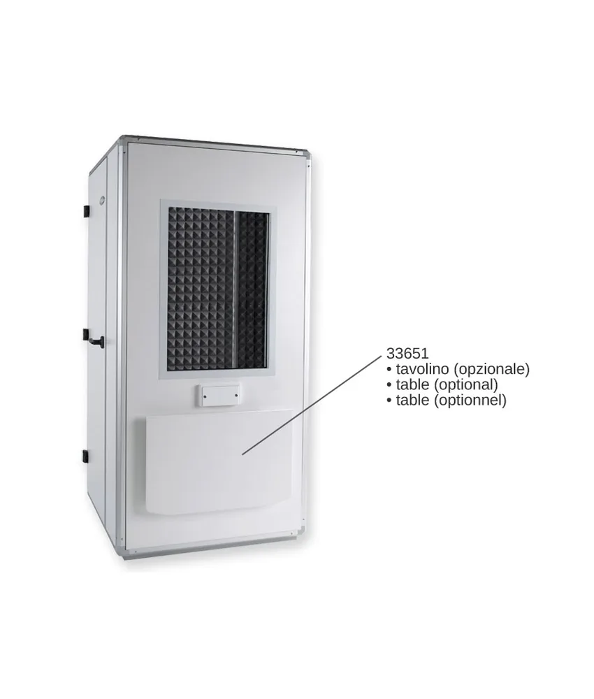 Cabine audiometriche Pro 30, l'altezza comprende il sistema di ventilazione (27 cm)