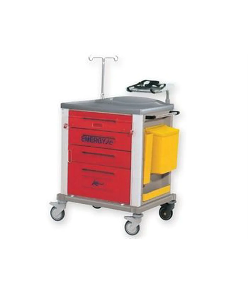 Carrello di emergenza, in acciaio verniciato - 4 cassetti