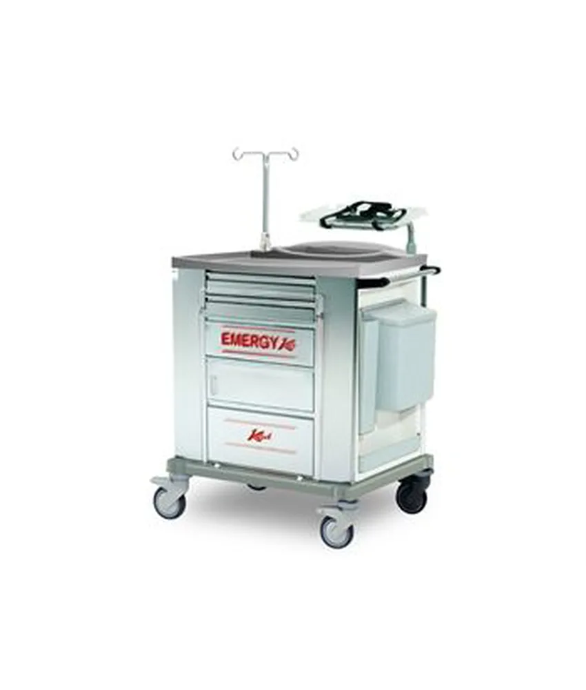 Carrello di emergenza, acciaio inox - numero di cassetti: 5