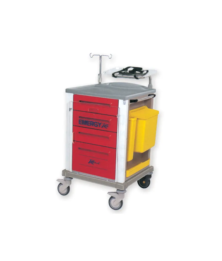 Carrello di emergenza, in acciaio verniciato - 4 cassetti