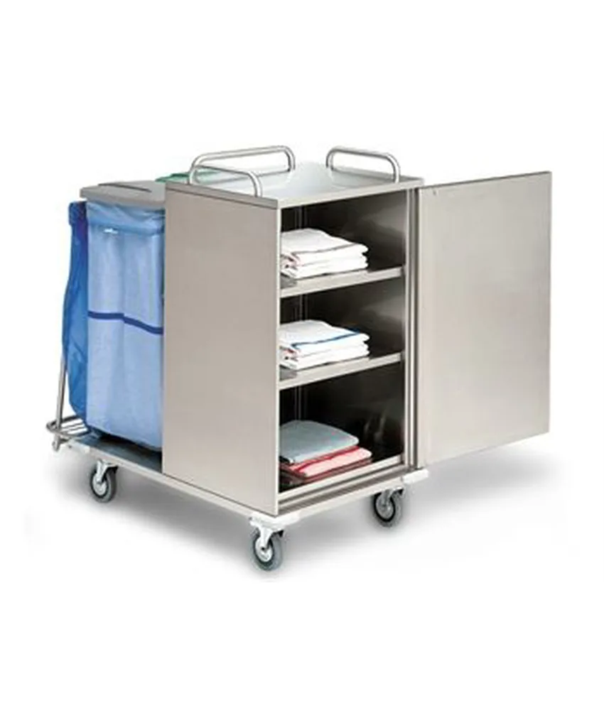 Carrello lavanderia chiuso, 1330x650xh 1200 mm - 4 rotelle piroettanti antitraccia Ø 125 mm