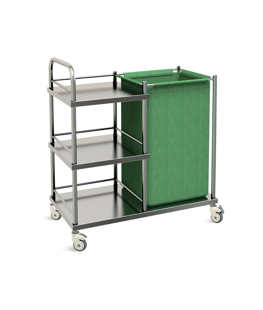 Carrello lavanderia, rotelle silenziose e antistatiche Ø 7,5 cm - 900x450xh 1050 mm.