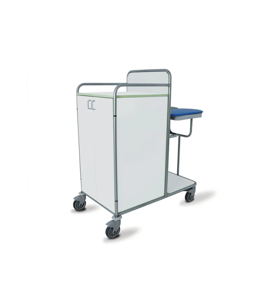 Carrello lavanderia, 110 x 66 x 132 cm.