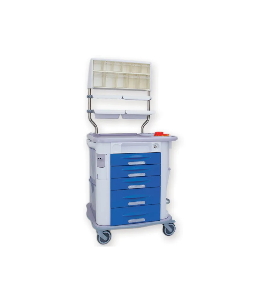 Carrello medicazione Aurion, con 5 cassetti - 775 x 710 x h 920 mm