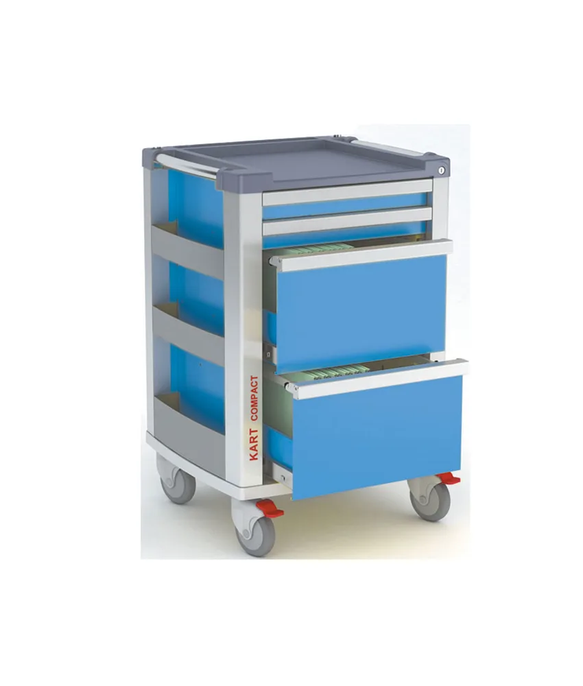 Carrello Multifunzione Kart, 654 x 605 x h 975 mm - 2 cassetti small e 2 portacartelle.