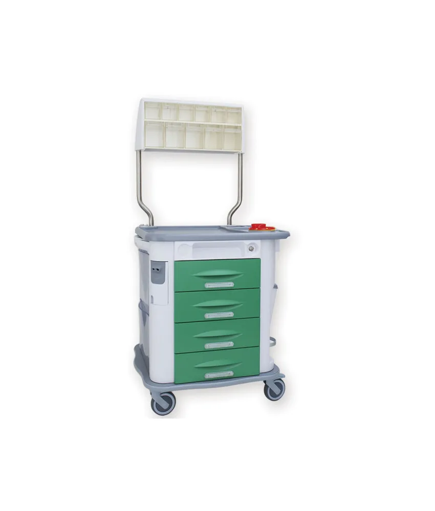 Carrello per terapia Aurion, con 4 cassetti e cassetti superiori a 11 scomparti - 775 x 710 x h 920 mm