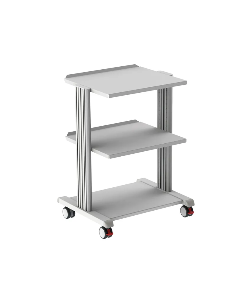 Carrello smart, 4 rotelle gemellate Ø 65 mm - solo 2 ripiani