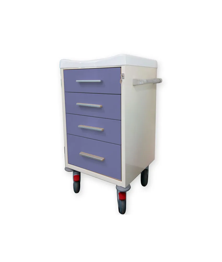 Carrello, 60 x 50 x h 100 cm. - 3 cassetti medi e 1 cassetto grande
