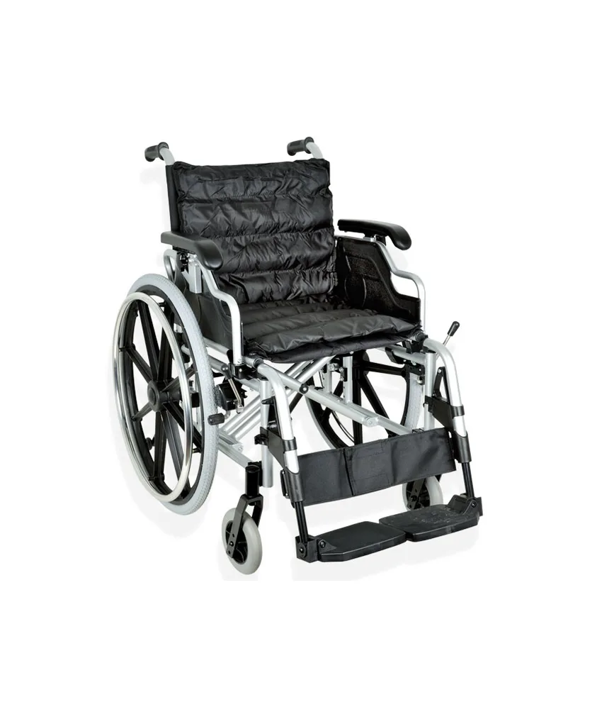 Carrozzina Deluxe, ruote posteriori solide in PU 61 cm