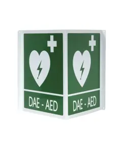 Cartello segnalatore bifacciale DAE-AED