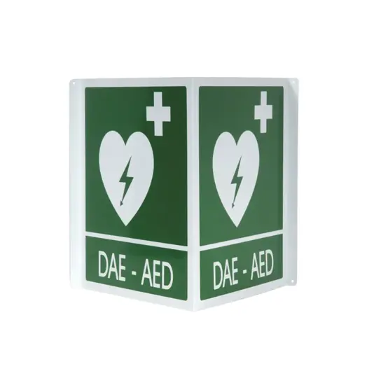 Cartello segnalatore bifacciale DAE-AED