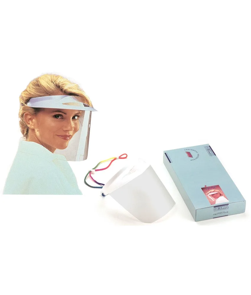 Caschetto PROTECTOR OP-DOP, con 3 visiere di ricambio trasparenti + una per la fronte - adatta a più del 90% degli operatori