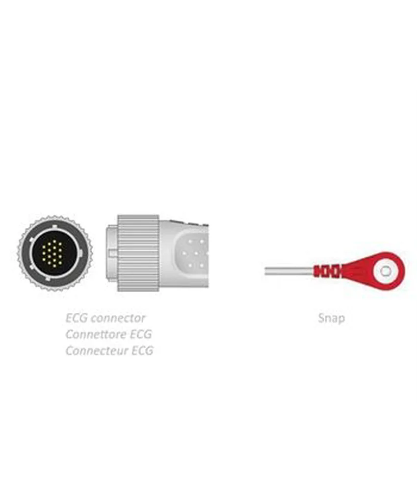 Cavo paziente per ECG, compatibilità CARDIOLINE: Delta 1, 3, 30, 30D, 60, 60D, 1plus, 3plus, 3/6plus. Elan, Elan1100. Delta 60plus, ElanStress