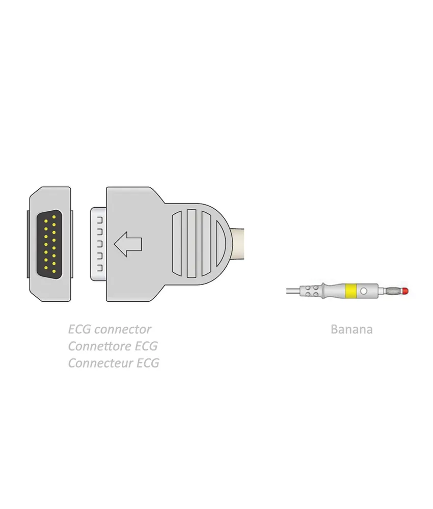 Cavo paziente per ECG, compatibilità MARQUETTE: MAC 400, 500, 600, 800, 1000, 1100, 1200, 1600, 2000, 3500