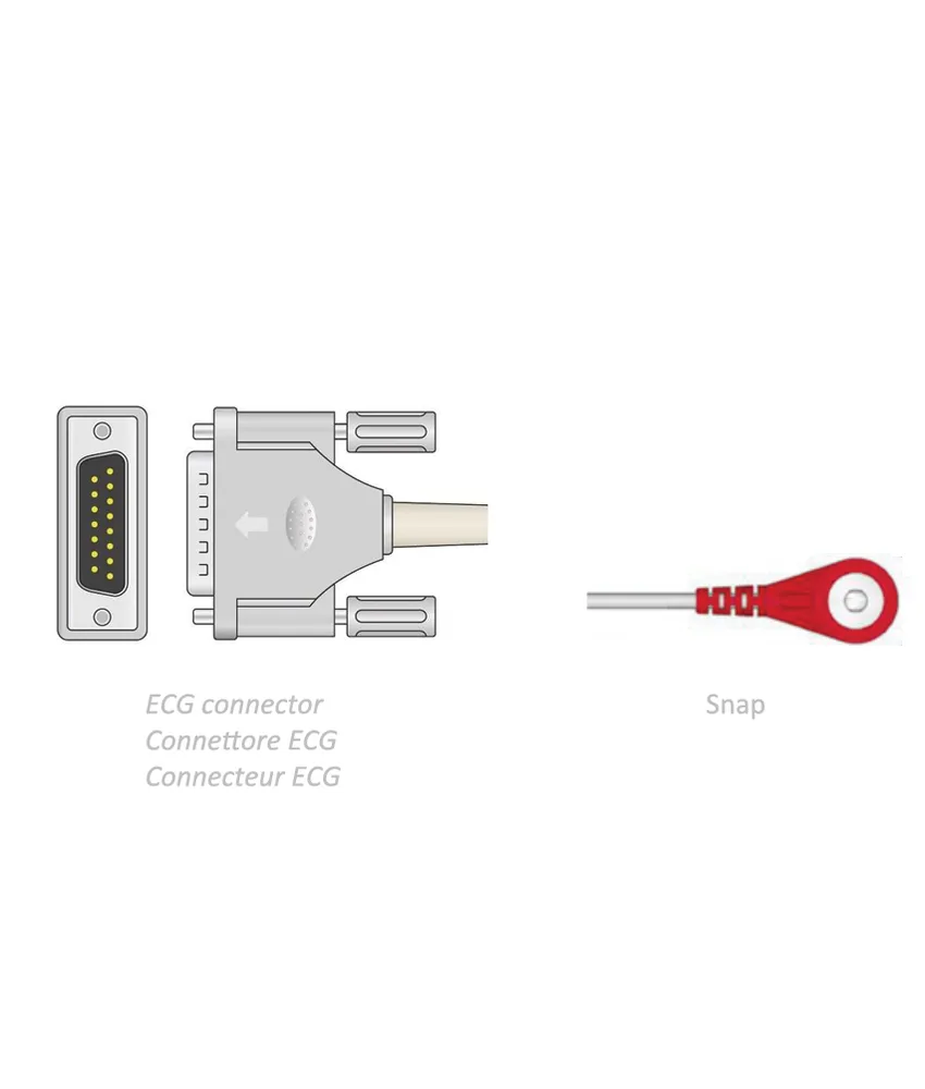 Cavo paziente per ECG, derivazioni: Snap - CAMINA-EUROCAMINA: Serie Cardiorapid e CardioSwift