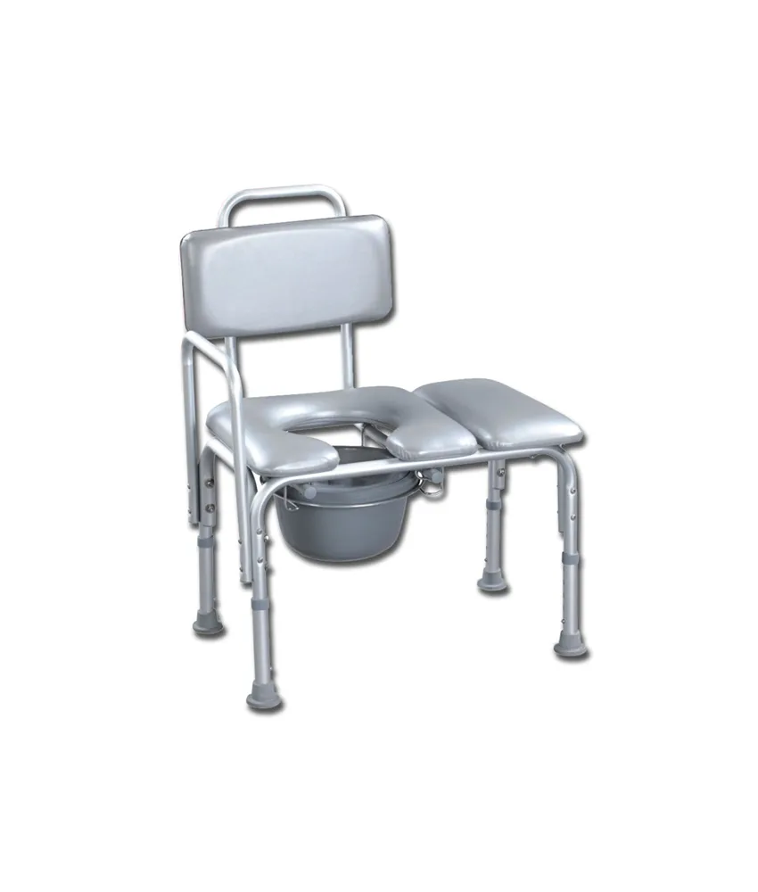 Comoda da bagno con schienale, portata: 100 kg - seduta imbottita