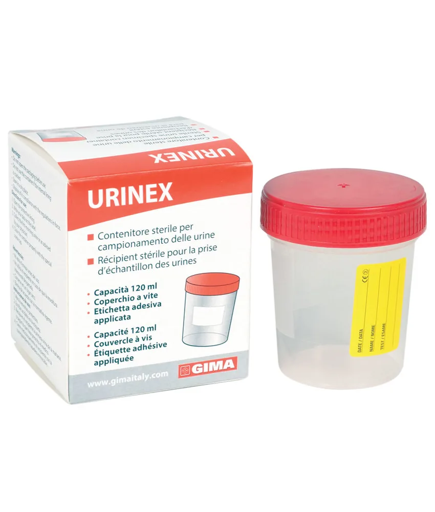 100 pezzi Contenitore per urine 120 ml, confezione da 100 - polipropilene