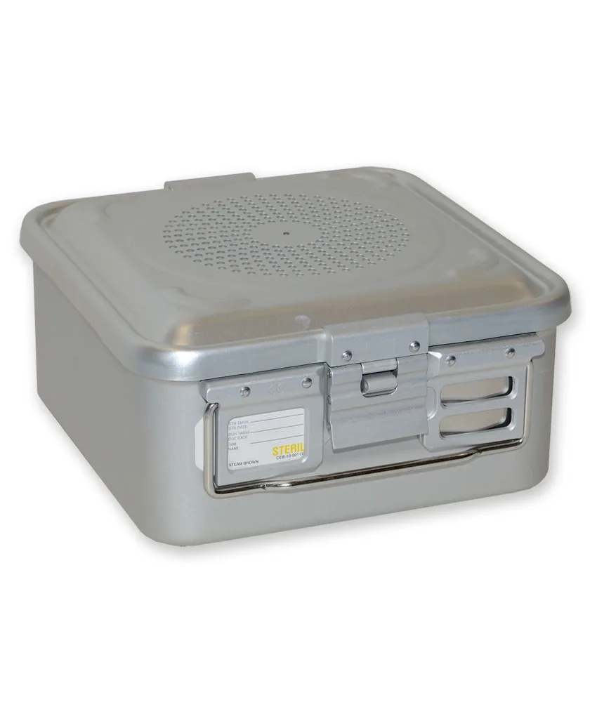 Contenitori per sterilizzazione piccolo, fondo non perforato - 1 filtro - grigio