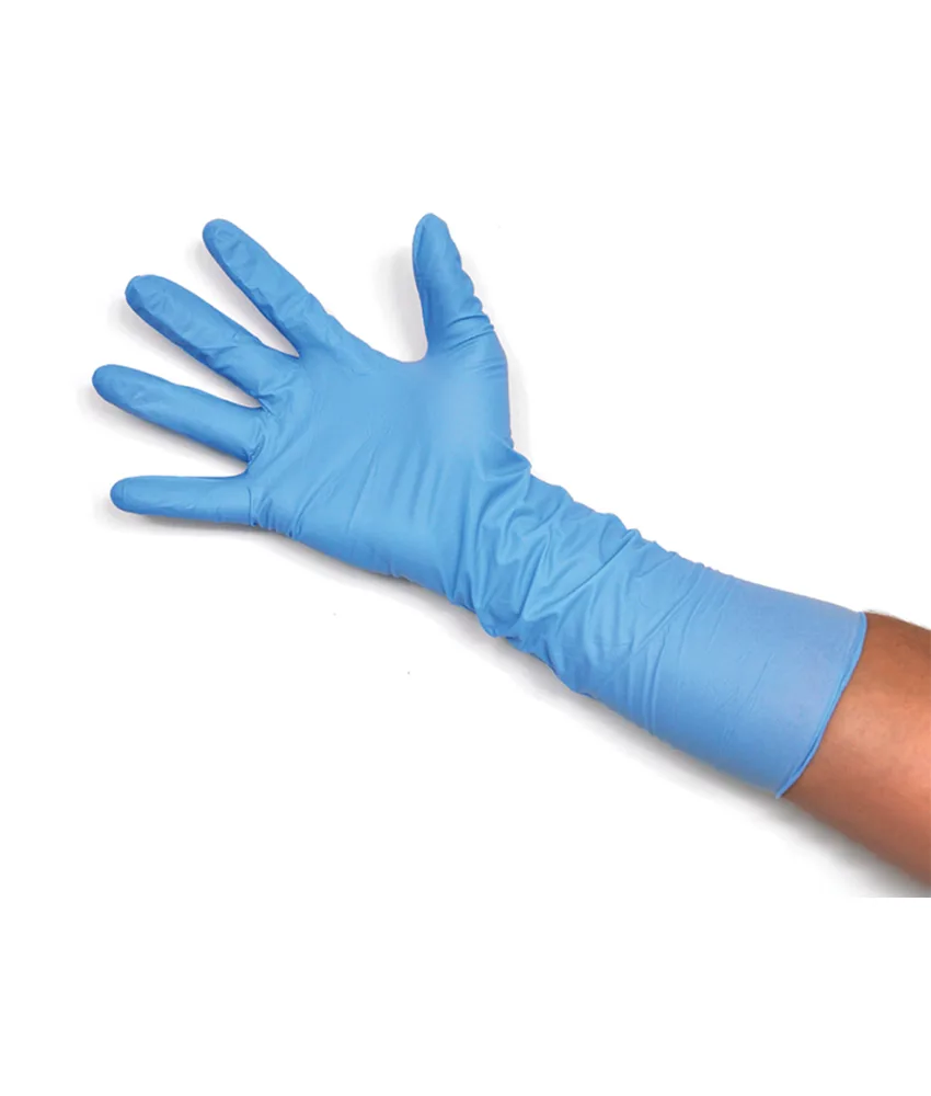 50 pezzi guanti in nitirile extra lunghi, confezione da 50 - monouso