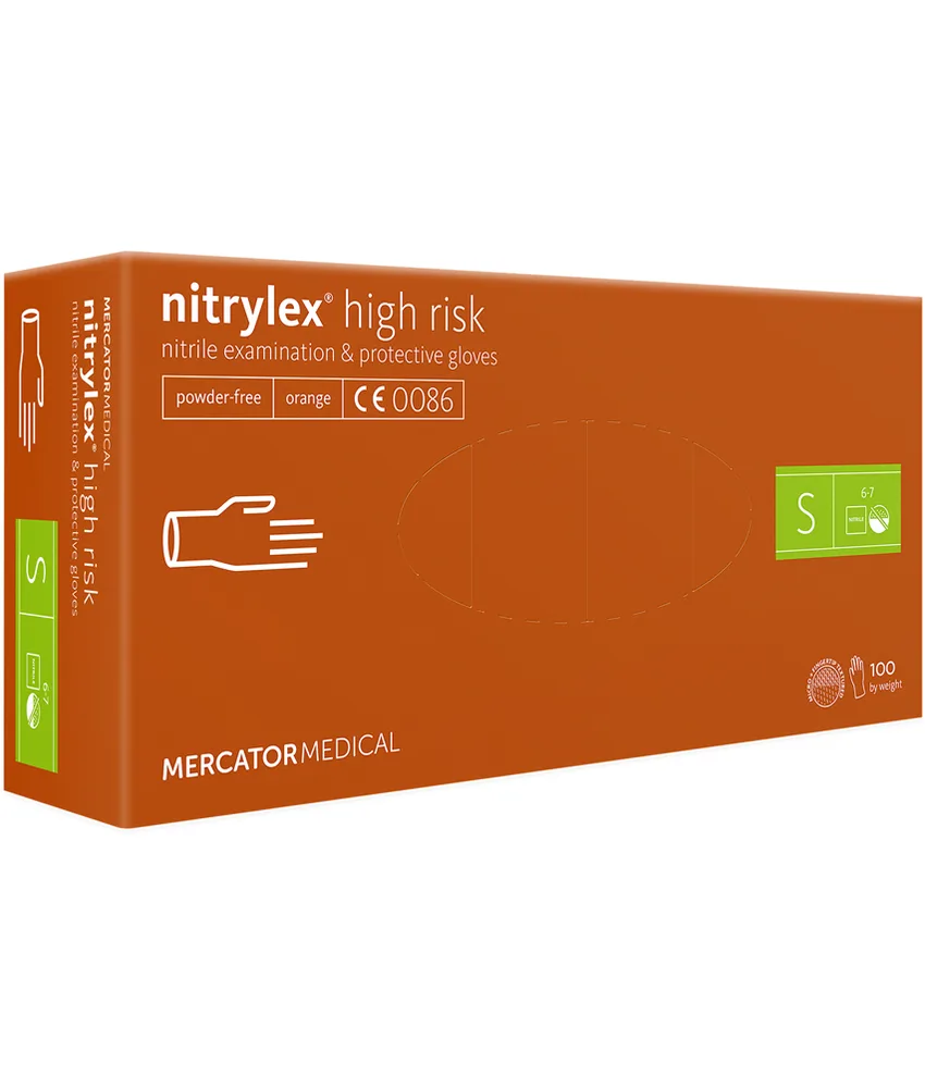 100 pezzi guanti in nitrile Nitrylex Orange