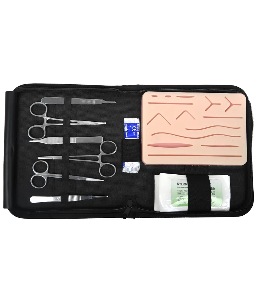 Kit esercitazione per suture, solo a formazione ed esercitazione - dimensioni del kit 19,5x22,5x3,5 cm