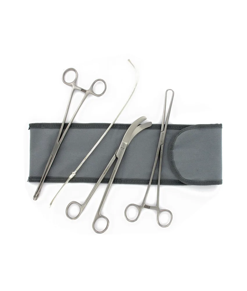 Kit per ginecologia, 4 strumenti - con astuccio in nylon